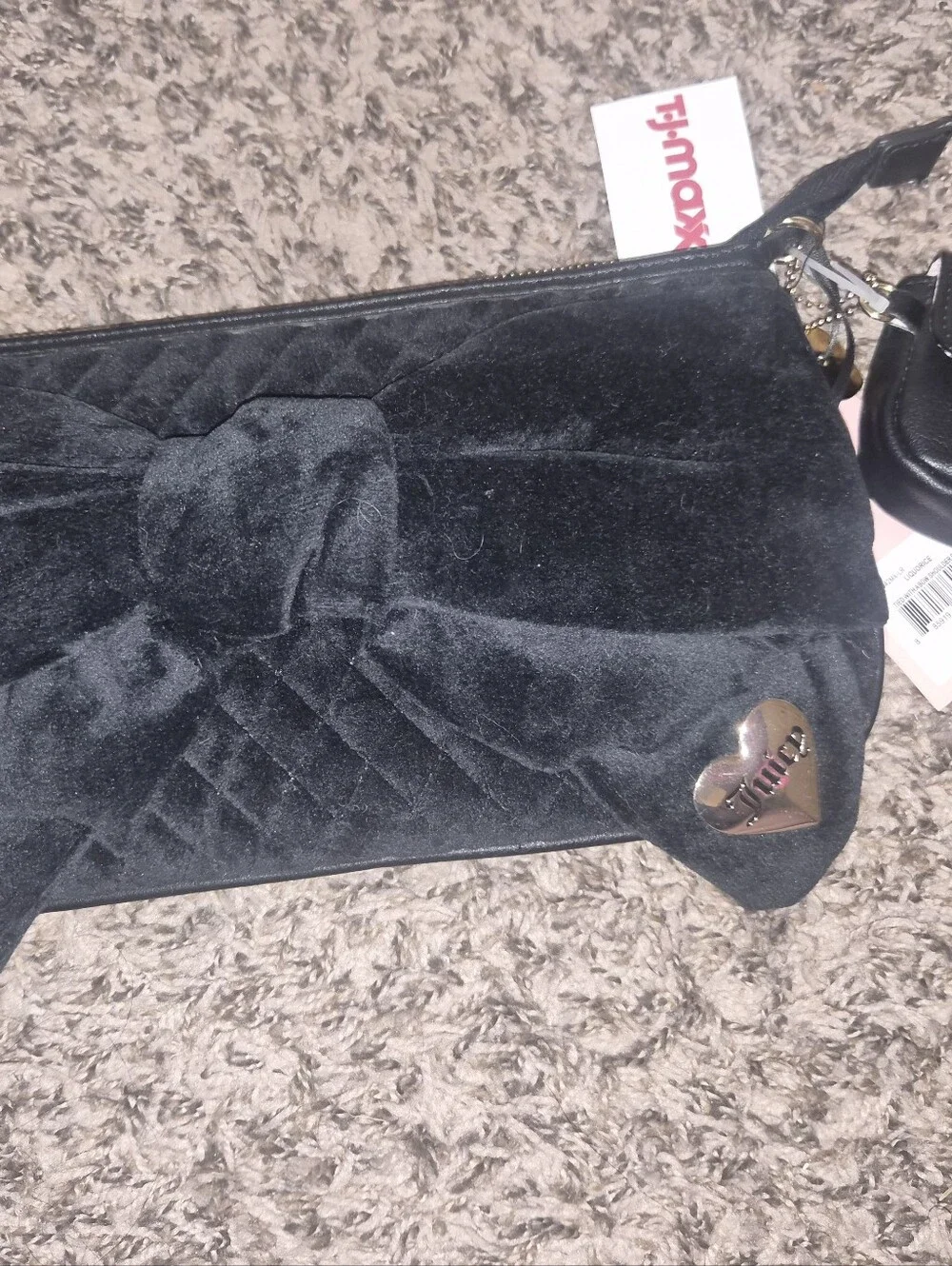 NWT Juicy Couture Black Bow Clutch